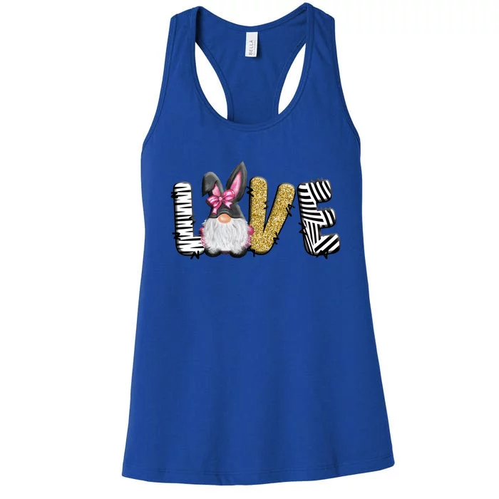 Happy Easter Day Love Cute Gnome Funny Cool Gift Women's Racerback Tank