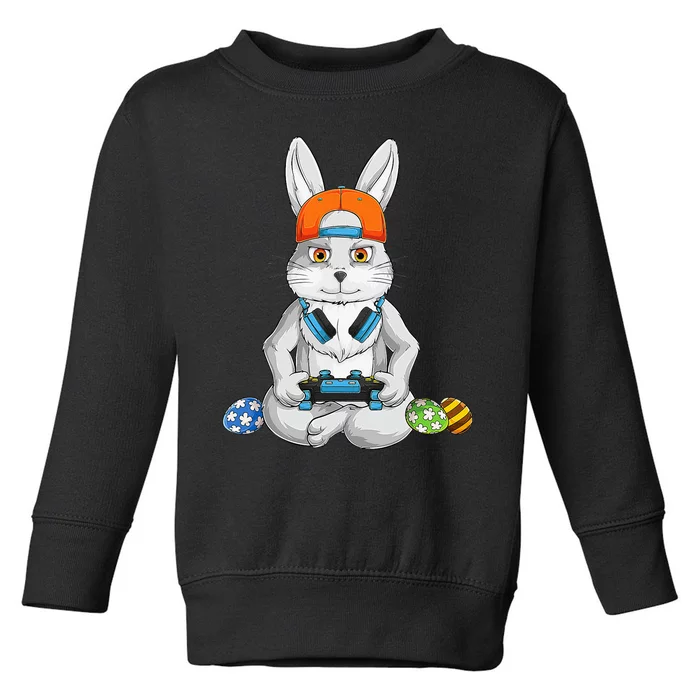 Happy Easter Day Bunny Egg Funny Gamer Toddler Sweatshirt