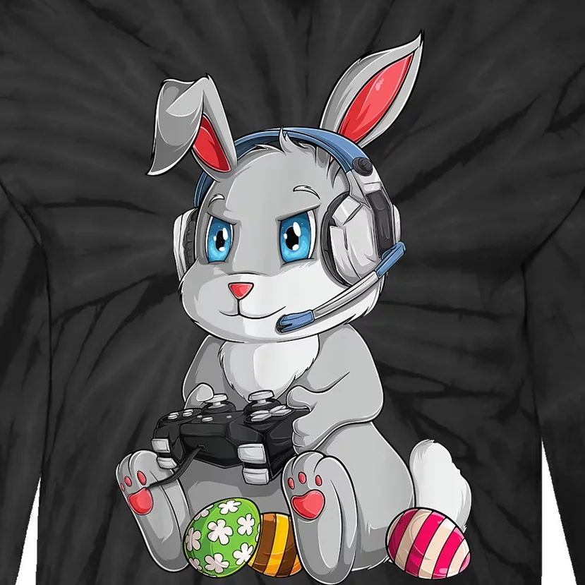 Happy Easter Day Bunny Egg Funny Boy Girls kid Gamer Tie-Dye Long Sleeve Shirt