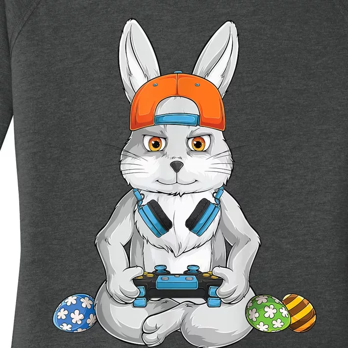 Happy Easter Day Bunny Egg Funny Boy Girls kid Gamer Women's Perfect Tri Tunic Long Sleeve Shirt