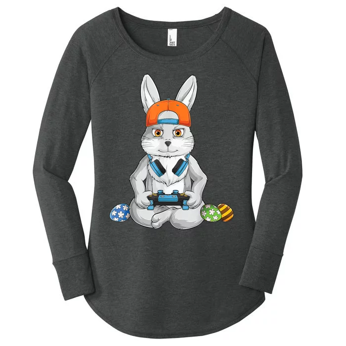 Happy Easter Day Bunny Egg Funny Boy Girls kid Gamer Women's Perfect Tri Tunic Long Sleeve Shirt