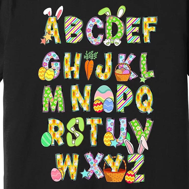 Happy Easter Day Alphabet Abcs Elemeno For Teacher Student Premium T-Shirt