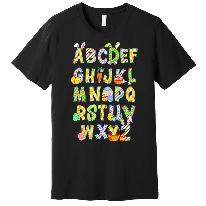 Happy Easter Day Alphabet Abcs Elemeno For Teacher Student Premium T-Shirt