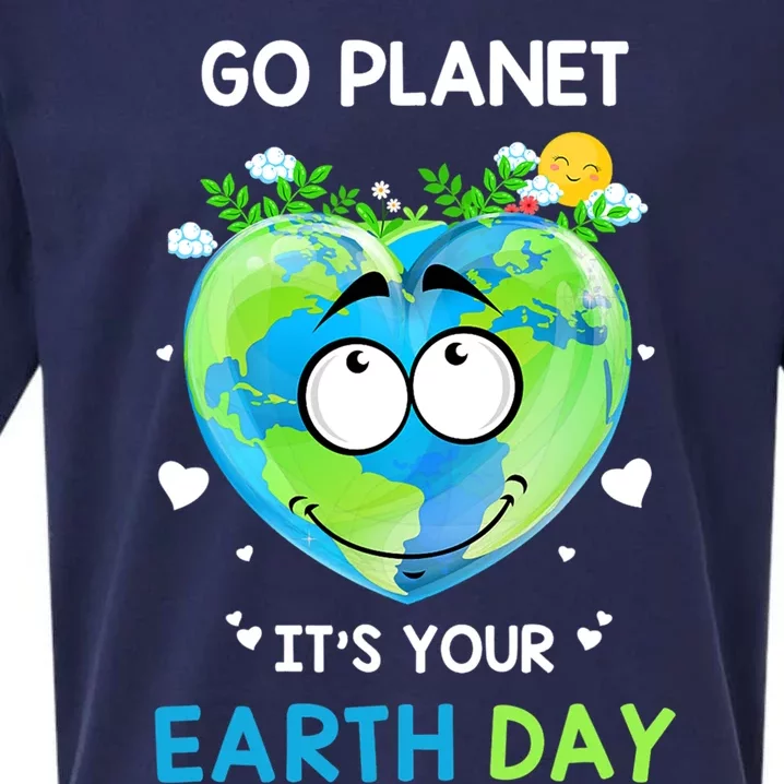 Happy Earth Day Go Planet It's Your Earth Day Meaningful Gift Sueded Cloud Jersey T-Shirt