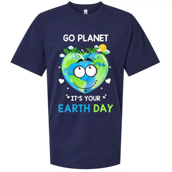 Happy Earth Day Go Planet It's Your Earth Day Meaningful Gift Sueded Cloud Jersey T-Shirt