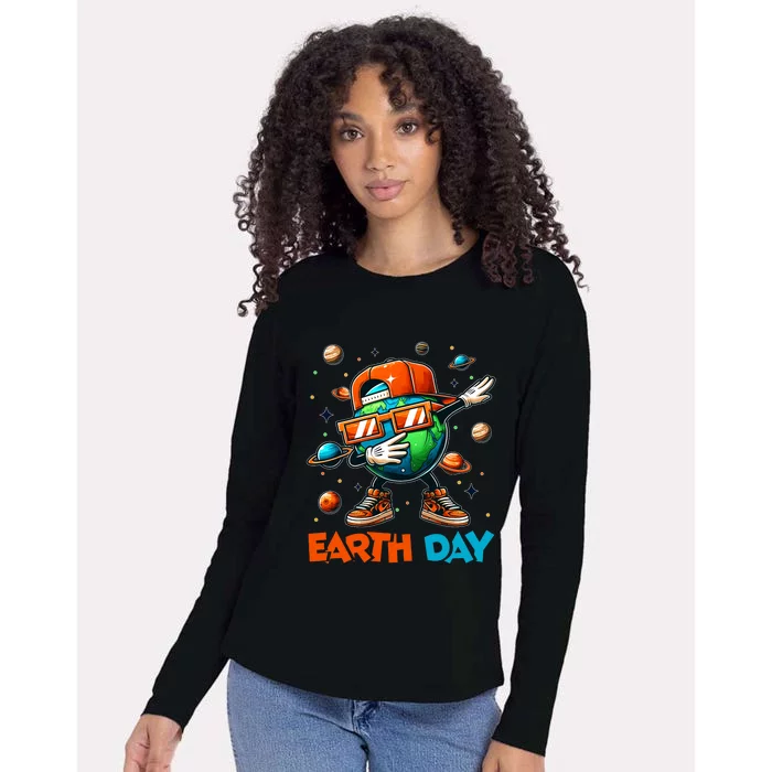 Happy Earth Day 2024 Funny Earth Day Dab Womens Cotton Relaxed Long Sleeve T-Shirt