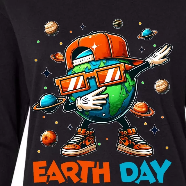 Happy Earth Day 2024 Funny Earth Day Dab Womens Cotton Relaxed Long Sleeve T-Shirt