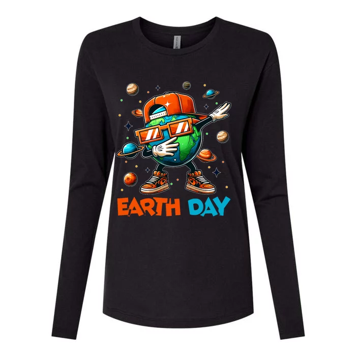 Happy Earth Day 2024 Funny Earth Day Dab Womens Cotton Relaxed Long Sleeve T-Shirt