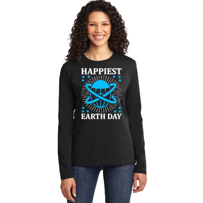 Happiest Earth Day Ladies Long Sleeve Shirt