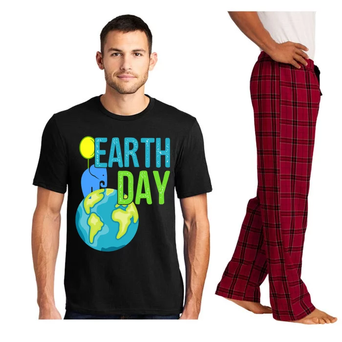 Happy Earth Day Great Vintage Earth Day Elephant Cute Gift Pajama Set