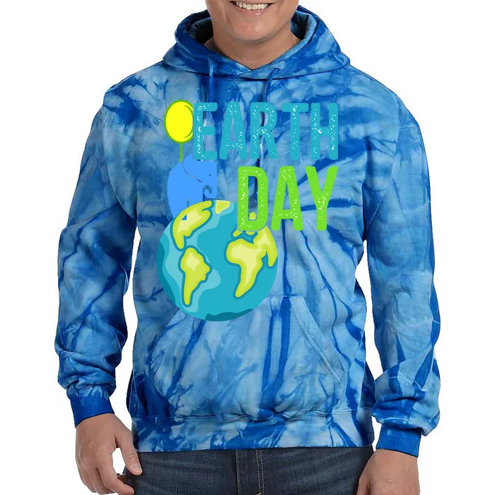 Happy Earth Day Great Vintage Earth Day Elephant Cute Gift Tie Dye Hoodie