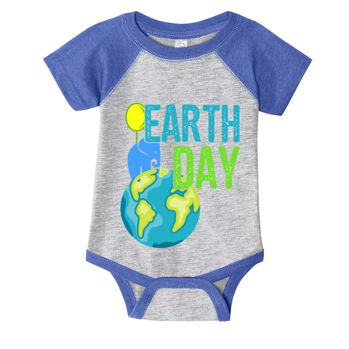 Happy Earth Day Great Vintage Earth Day Elephant Cute Gift Infant Baby Jersey Bodysuit