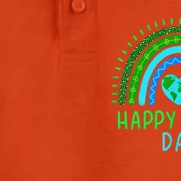 Happy Earth Day 2024 Cute Rainbow Earth Lover Dry Zone Grid Performance Polo