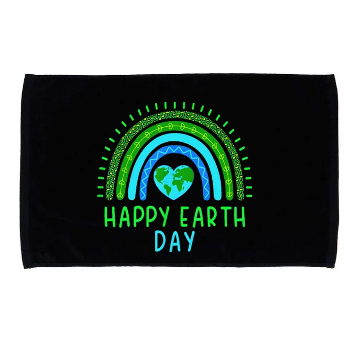 Happy Earth Day 2024 Cute Rainbow Earth Lover Microfiber Hand Towel