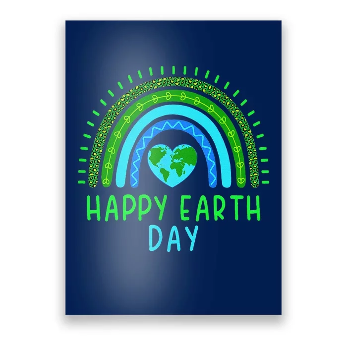 Happy Earth Day 2024 Cute Rainbow Earth Lover Poster