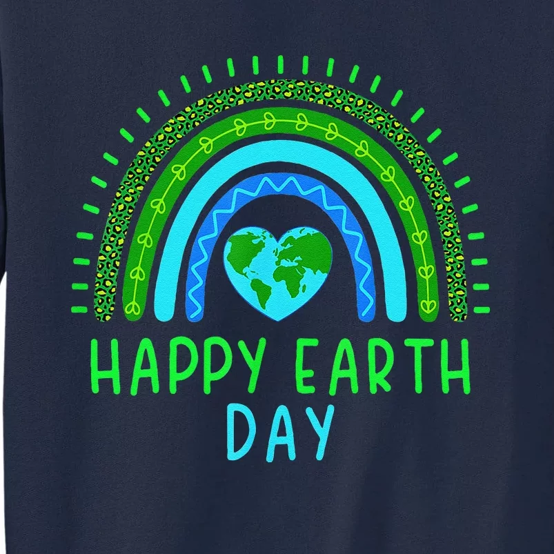 Happy Earth Day 2024 Cute Rainbow Earth Lover Tall Sweatshirt