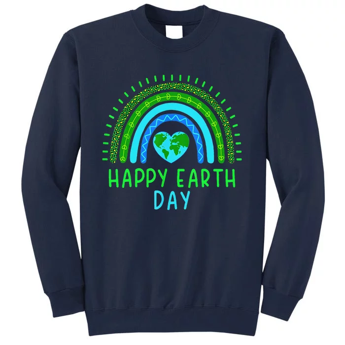 Happy Earth Day 2024 Cute Rainbow Earth Lover Tall Sweatshirt