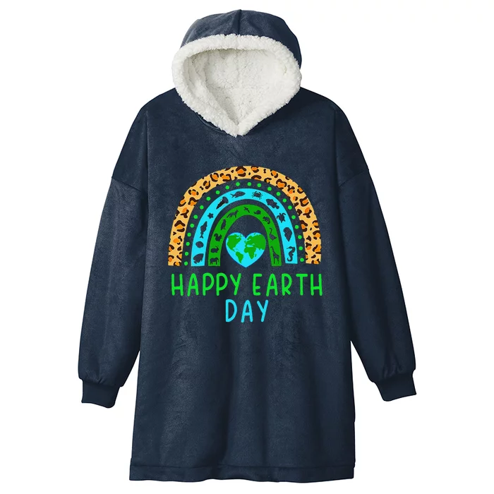 Happy Earth Day 2024 Rainbow Earth Lover Teachers Hooded Wearable Blanket