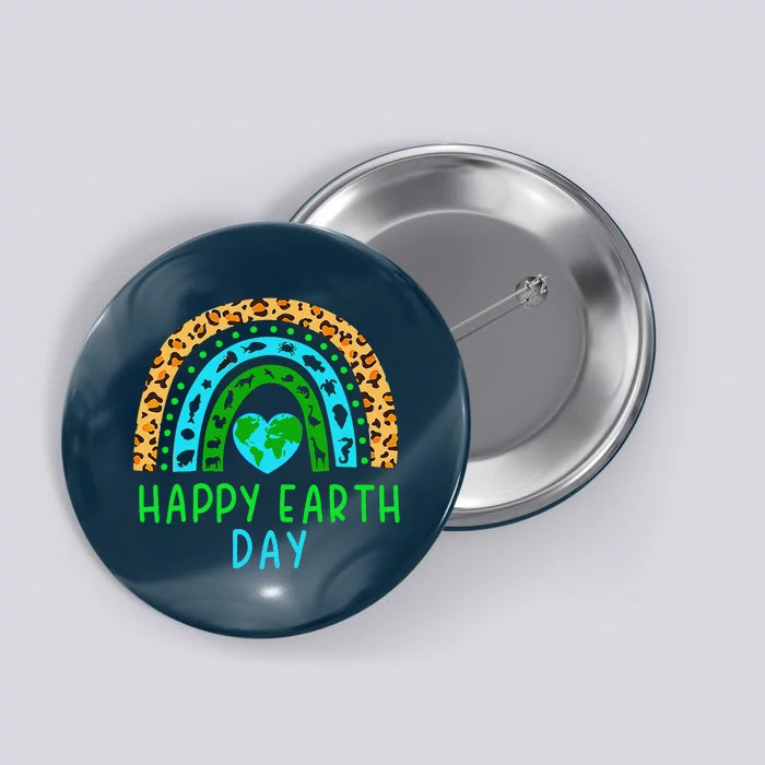 Happy Earth Day 2024 Rainbow Earth Lover Teachers Button