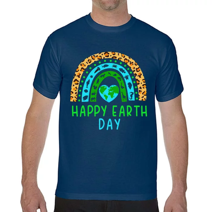 Happy Earth Day 2024 Rainbow Earth Lover Teachers Comfort Colors T-Shirt