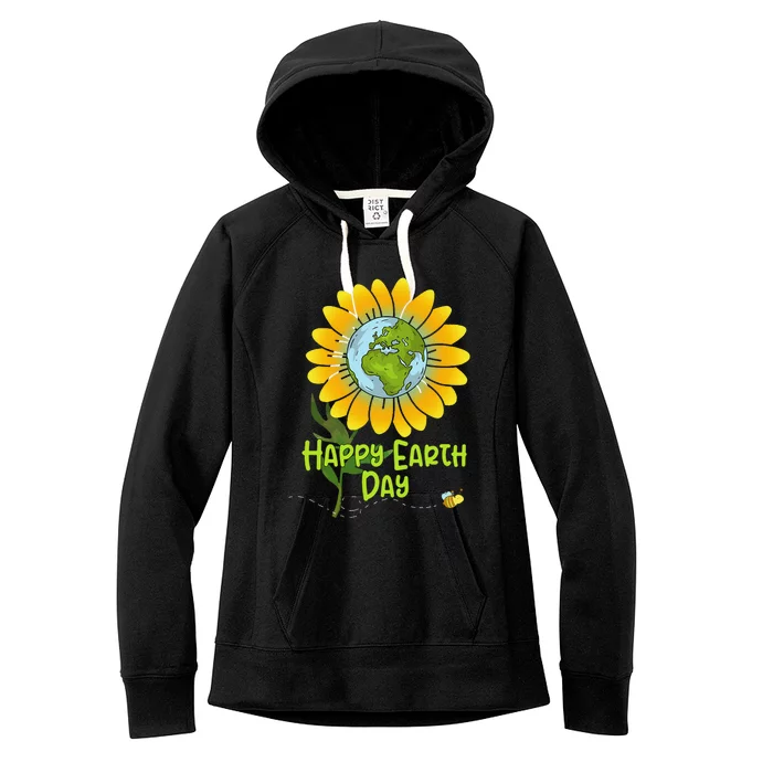 Happy Earth Day Every Day Sunflower Teachers Earth Day Women's Fleece Hoodie