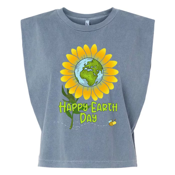 Happy Earth Day Every Day Sunflower Teachers Earth Day Garment-Dyed Women's Muscle Tee