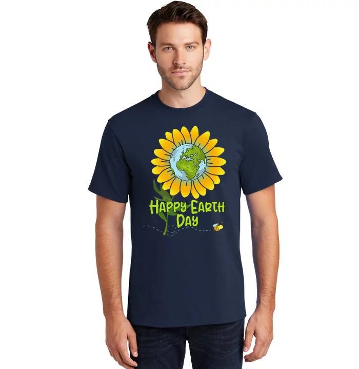 Happy Earth Day Every Day Sunflower Teachers Earth Day Tall T-Shirt