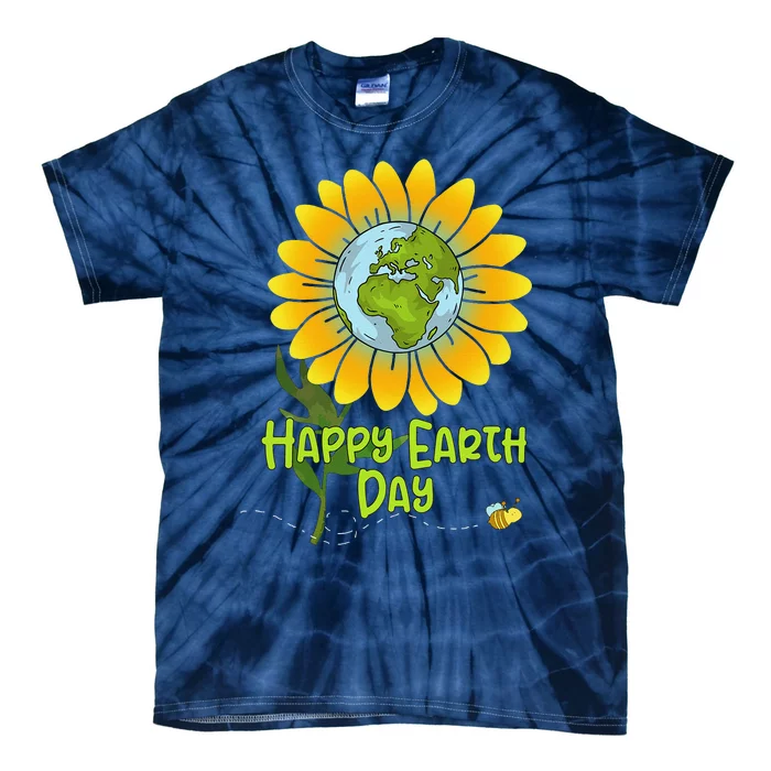 Happy Earth Day Every Day Sunflower Teachers Earth Day Tie-Dye T-Shirt