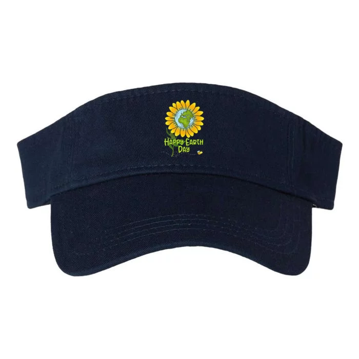 Happy Earth Day Every Day Sunflower Teachers Earth Day Valucap Bio-Washed Visor