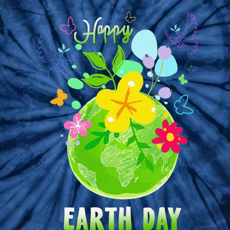 Happy Earth Day Flowers Planet Environment Tie-Dye T-Shirt