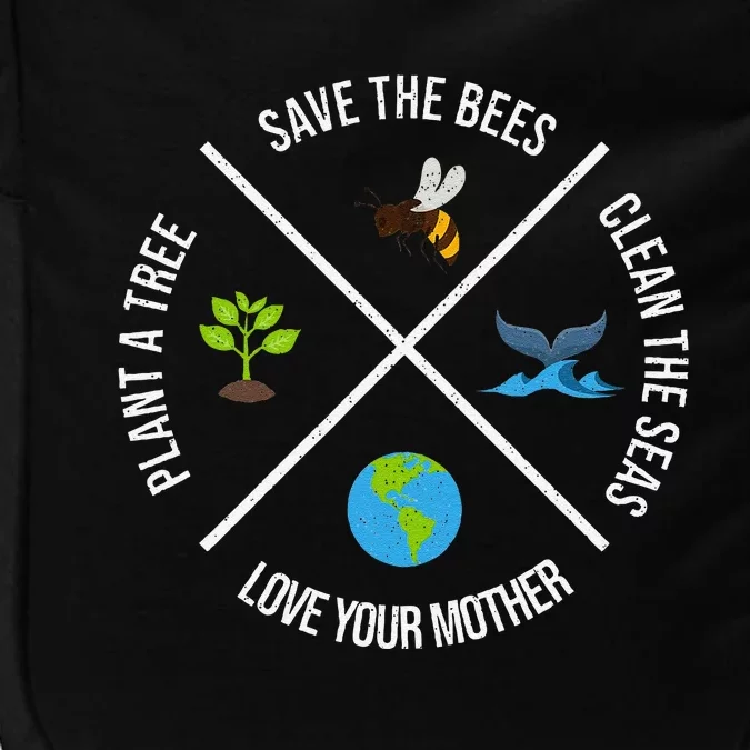 Happy Earth Day Plant Trees Clean Seas Save Bees Fun Science Impact Tech Backpack