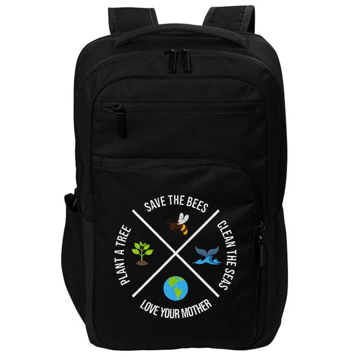 Happy Earth Day Plant Trees Clean Seas Save Bees Fun Science Impact Tech Backpack