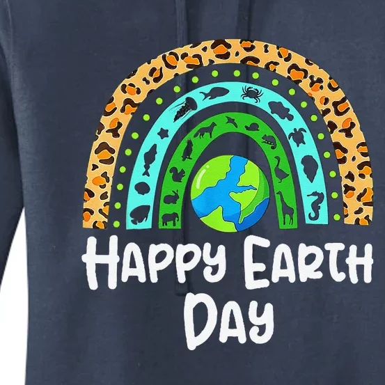 Happy Earth Day Rainbow Earth Day 2024 Teachers Women's Pullover Hoodie