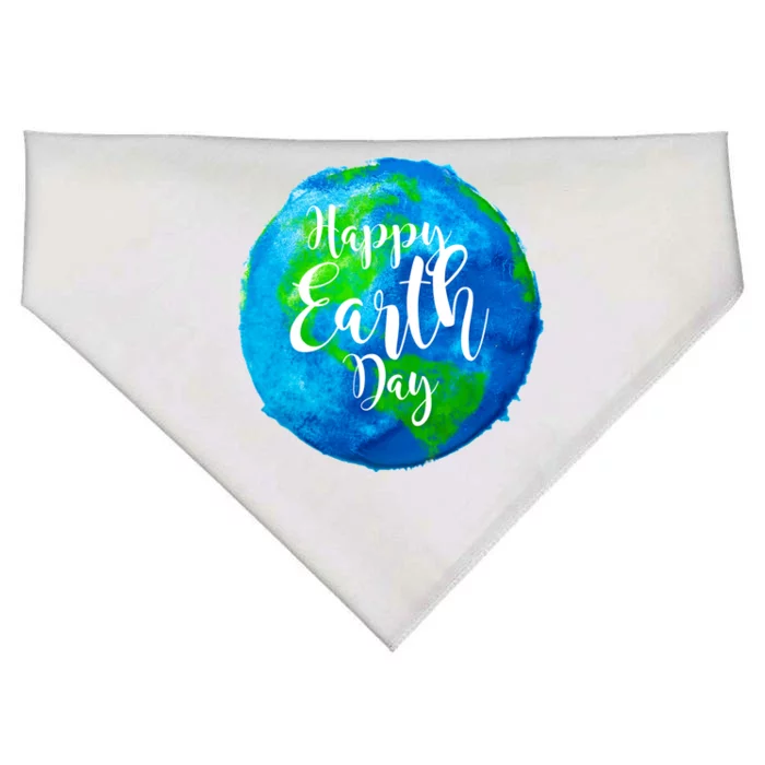 Happy Earth Day Globe USA-Made Doggie Bandana