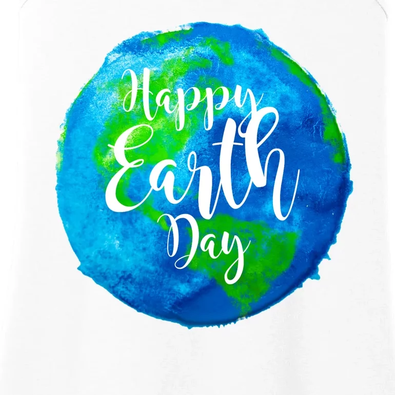 Happy Earth Day Globe Ladies Essential Tank