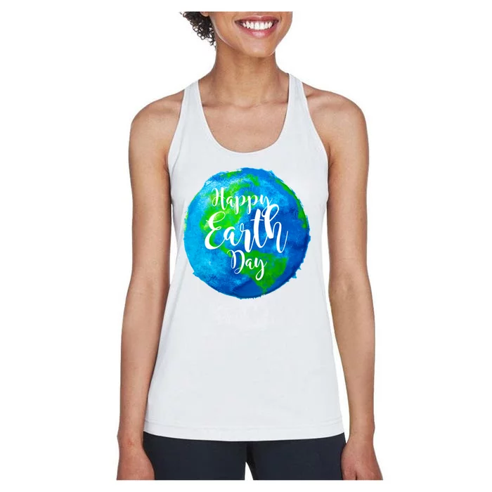 Happy Earth Day Globe Women's Racerback Tank