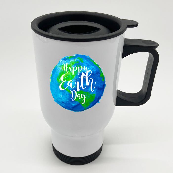 Happy Earth Day Globe Front & Back Stainless Steel Travel Mug