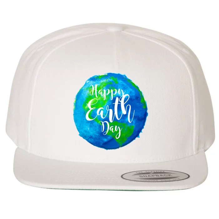 Happy Earth Day Globe Wool Snapback Cap