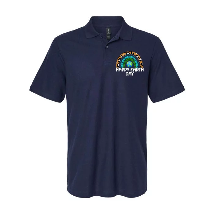 Happy Earth Day Wildlife Sealife Rainbow Softstyle Adult Sport Polo