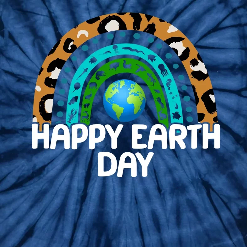 Happy Earth Day Wildlife Sealife Rainbow Tie-Dye T-Shirt