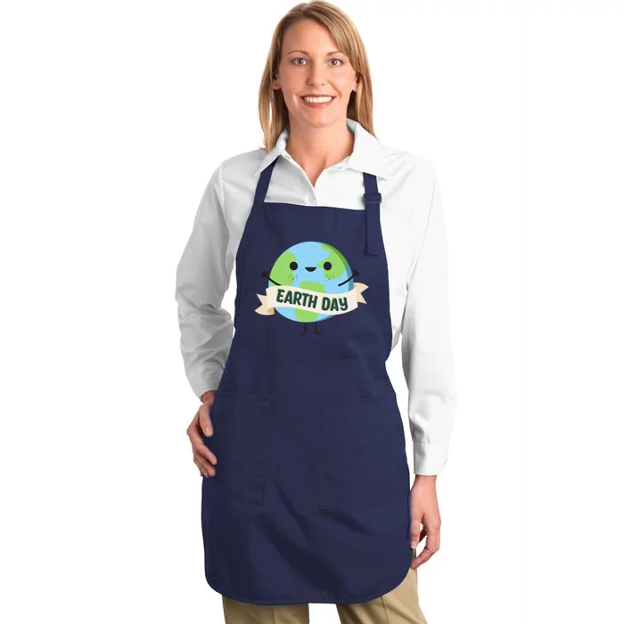 Happy Earth Day Full-Length Apron With Pocket