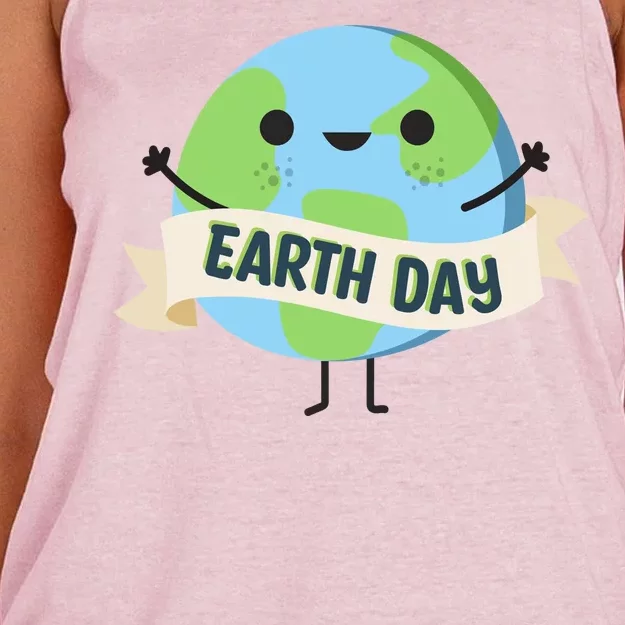 Happy Earth Day Women's Knotted Racerback Tank