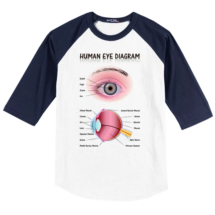 Human Eye Diagram Baseball Sleeve Shirt