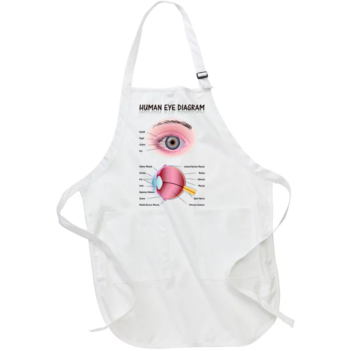 Human Eye Diagram Full-Length Apron With Pocket