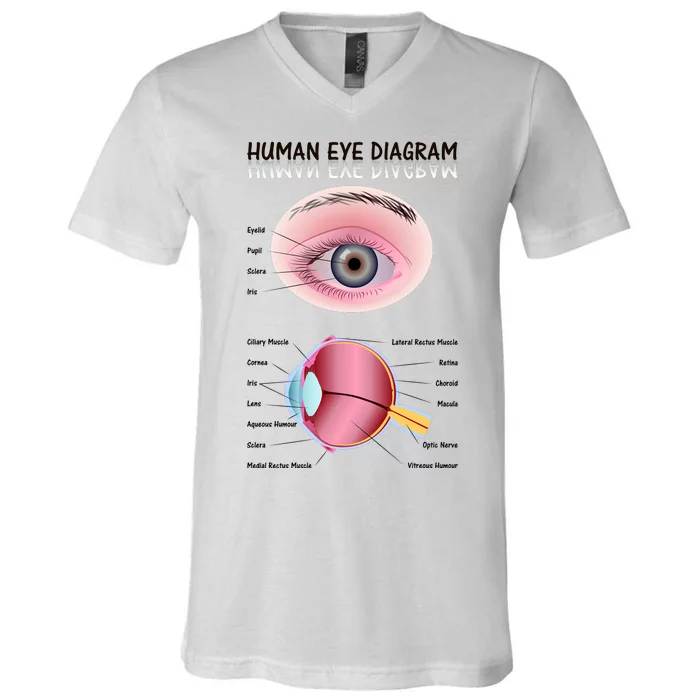 Human Eye Diagram V-Neck T-Shirt