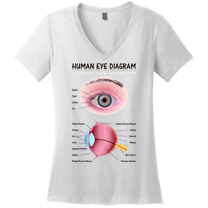 Human Eye Diagram Women's V-Neck T-Shirt