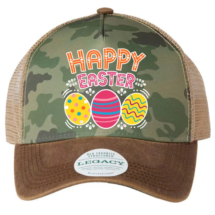 Happy Easter Day Colorful Egg Hunting Legacy Tie Dye Trucker Hat