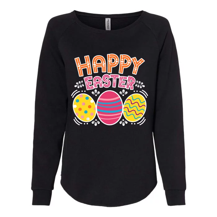 Happy Easter Day Colorful Egg Hunting Womens California Wash Sweatshirt