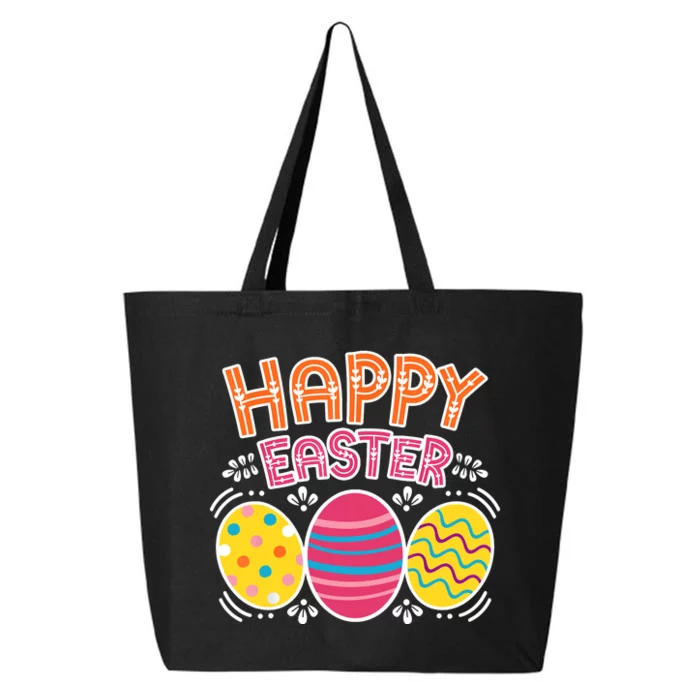 Happy Easter Day Colorful Egg Hunting 25L Jumbo Tote