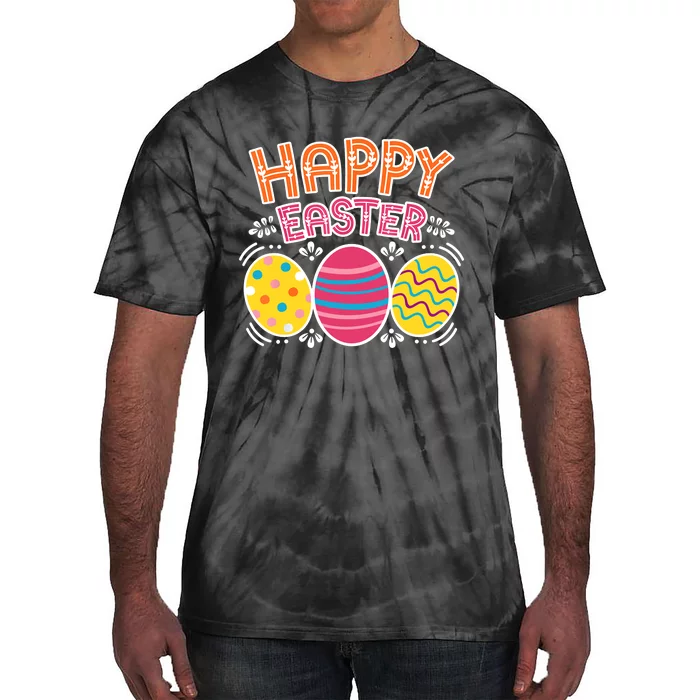 Happy Easter Day Colorful Egg Hunting Tie-Dye T-Shirt